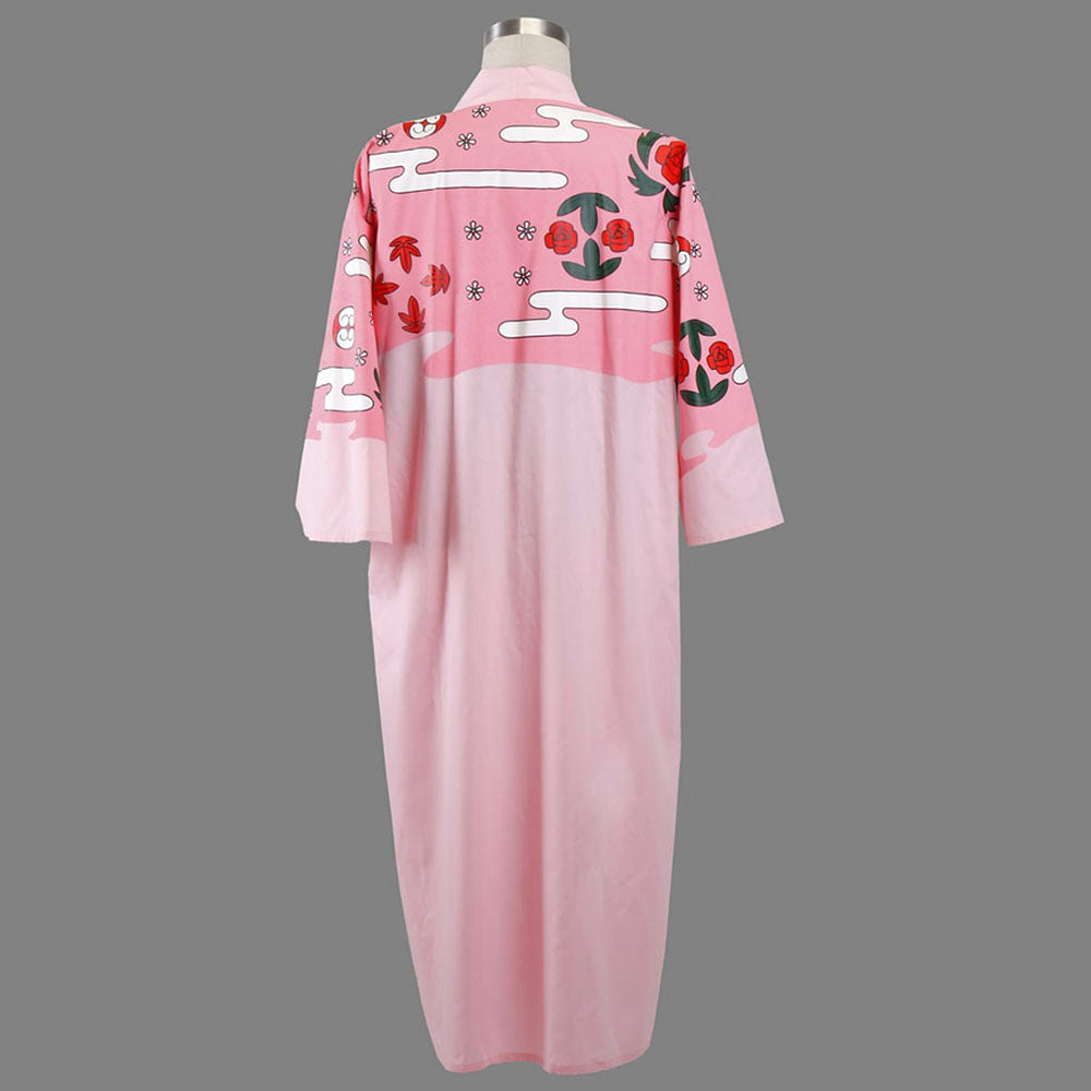 Anime Soul Reaper Lazy Captain Swordsman Cosplay Pink Floral Kimono Costume for Men Kids - 11_0000_死神-八番队队长京乐春水和服外套-4.jpg