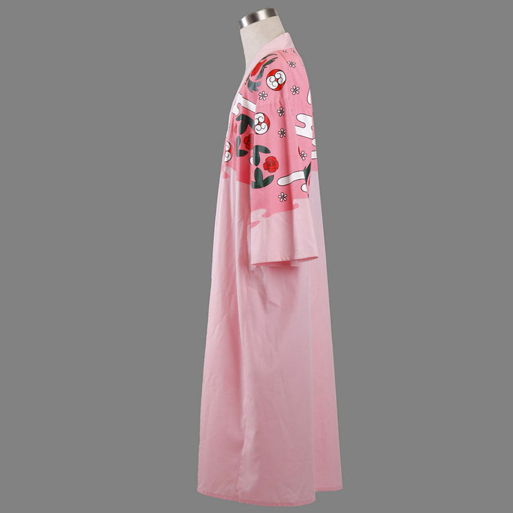Anime Soul Reaper Lazy Captain Swordsman Cosplay Pink Floral Kimono Costume for Men Kids - 11_0001_死神-八番队队长京乐春水和服外套-3.jpg