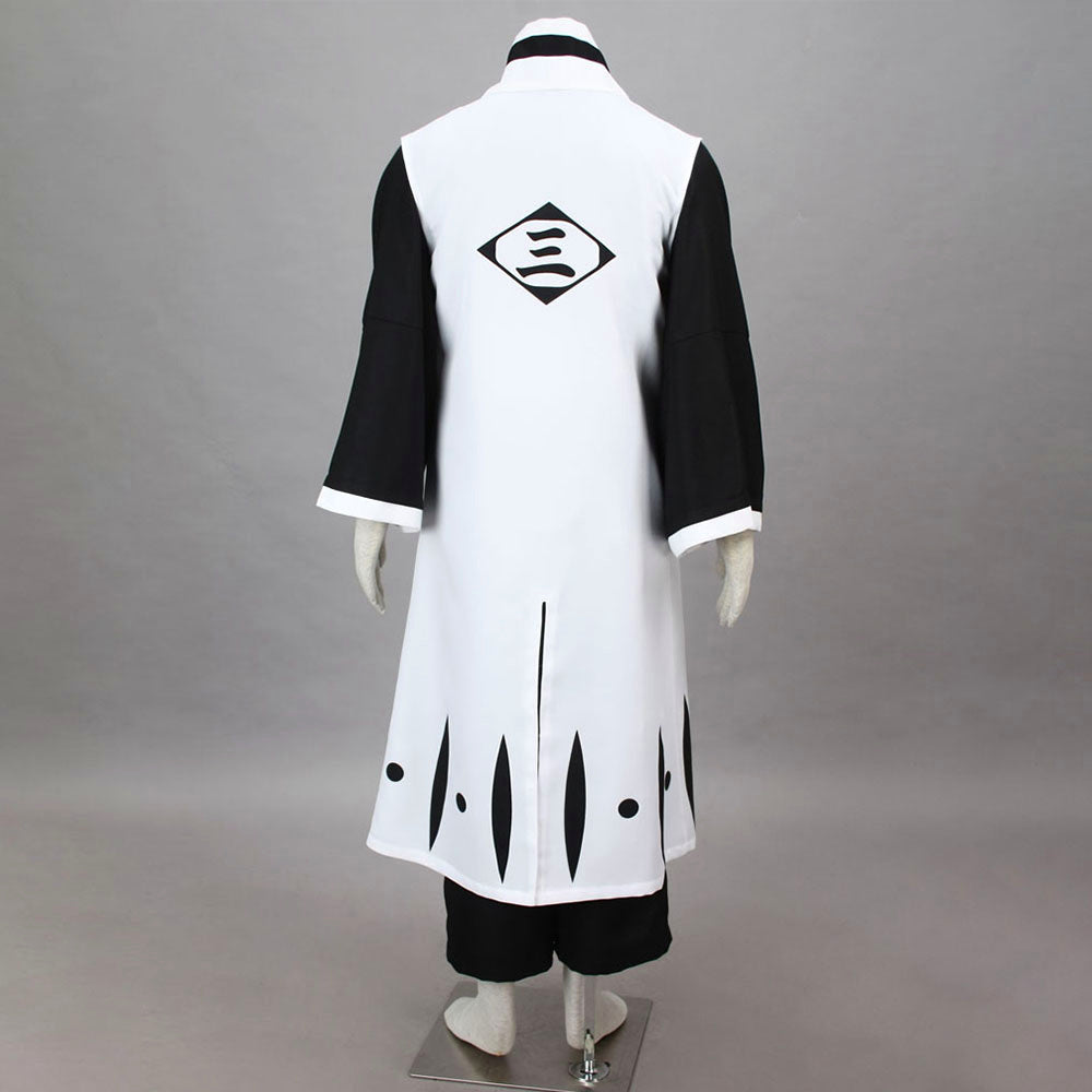 Anime Soul Reaper 3rd Unit Captain Healer Swordswoman Cosplay Costume for Men Kids - 11_0001_死神-市丸银4代-超级简化版三番队队长长袍-4.jpg