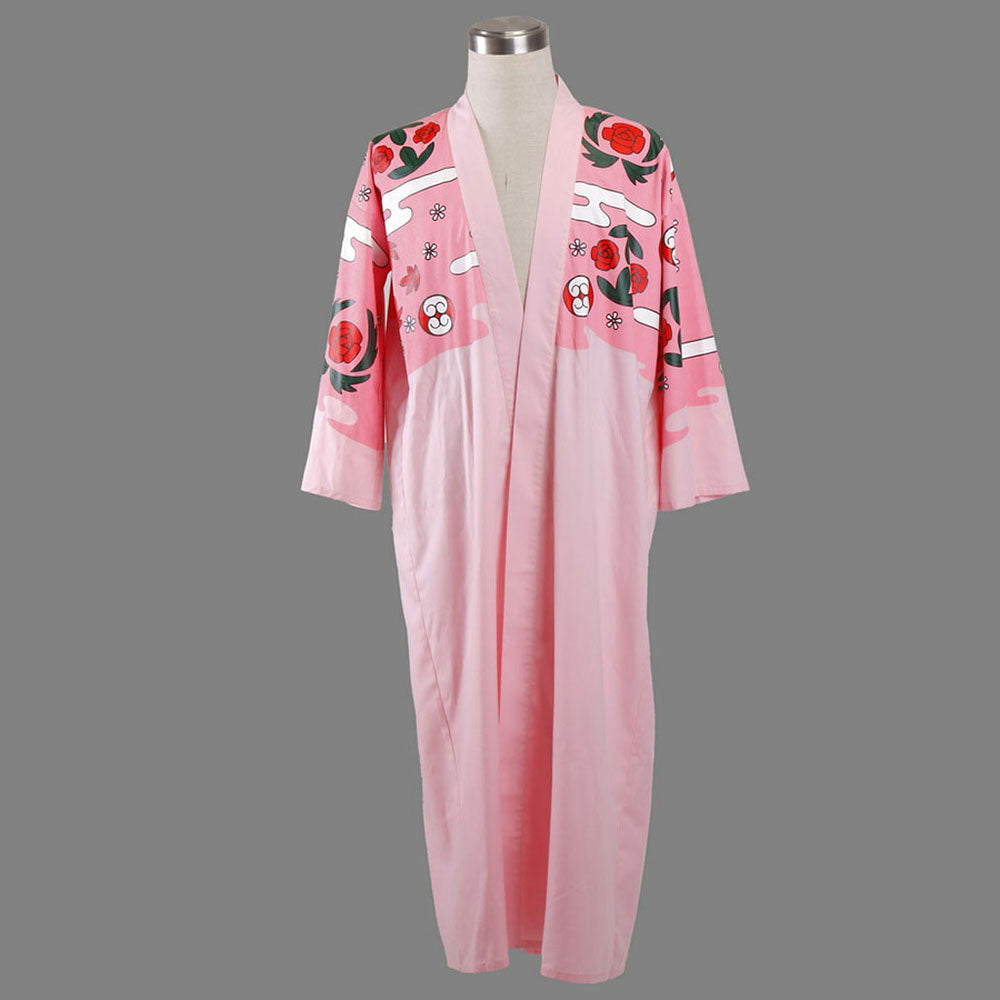 Anime Soul Reaper Lazy Captain Swordsman Cosplay Pink Floral Kimono Costume for Men Kids - 11_0003_死神-八番队队长京乐春水和服外套-1.jpg