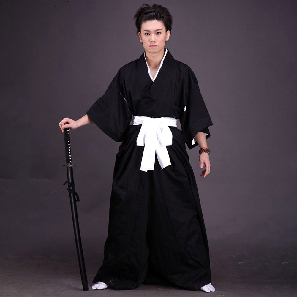 Anime Soul Reaper 13 Guard Squad Sword Fighter Black Kimono Cosplay Costume for Men Kids - 11_0003_死神-死霸装1代-原版-1.jpg