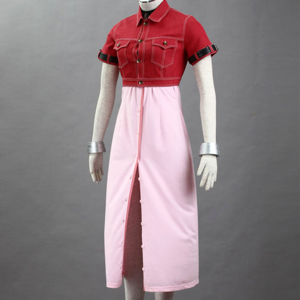 Game Final Fantasy 7 Aerith Gainsborough Cosplay Costume with Accessories for Women & Kids - 11_0014_MR110587-最终幻想7-艾瑞丝装1代-3.jpg
