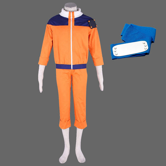 Anime Fox Spirit Ninja Cosplay Child Orange Combat Uniform Costume Adults Kids