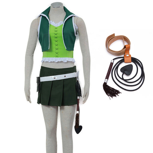 Anime Fairy Tail Lucy Heartfilia Cosplay Green Outfits Costume with Star River Whip for Women & Kids - 未标题-1.jpg