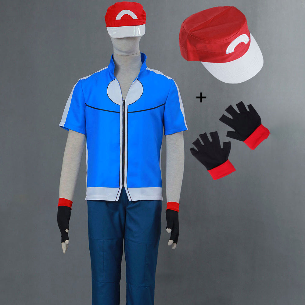 Anime Pokemon Costume Trainer Ash Ketchum Cosplay Costume with Accessories for Men & Kids - 未标题-1-恢复的.jpg