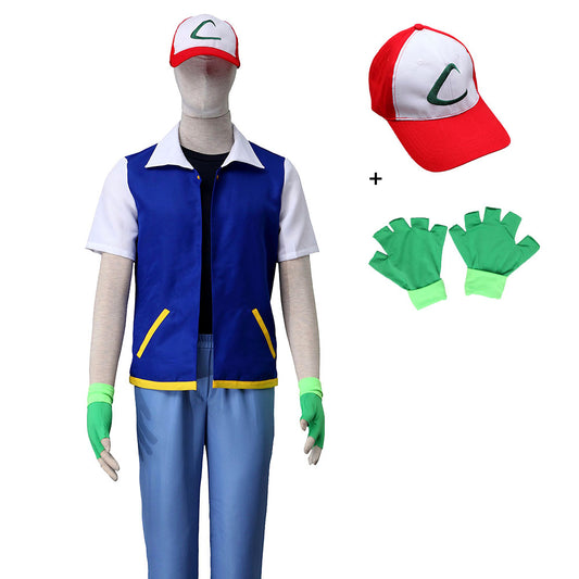 Anime Pokemon Costume Trainer Ash Ketchum Jacket Cosplay Costume for Men & Kids - 未标题-1-恢复的.jpg