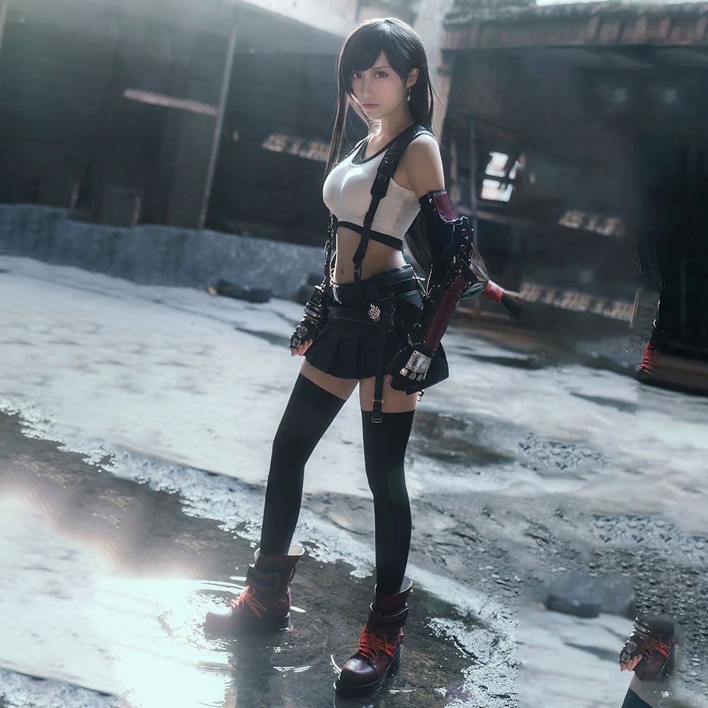 High Quality Final Fantasy 7 Tifa Lockhart Flawless Cosplay Costume with Accessories for Women & Kids - 未标题-1-恢复的.jpg