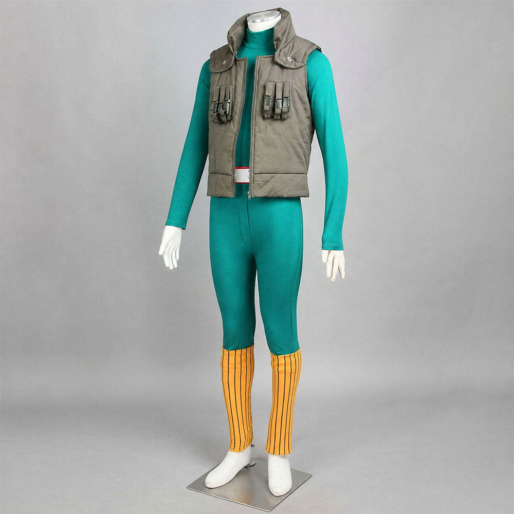 Anime Eight Gate Master Green Beast Ninja Cosplay Green Jumpsuit Set Costume for Men Kids image 9