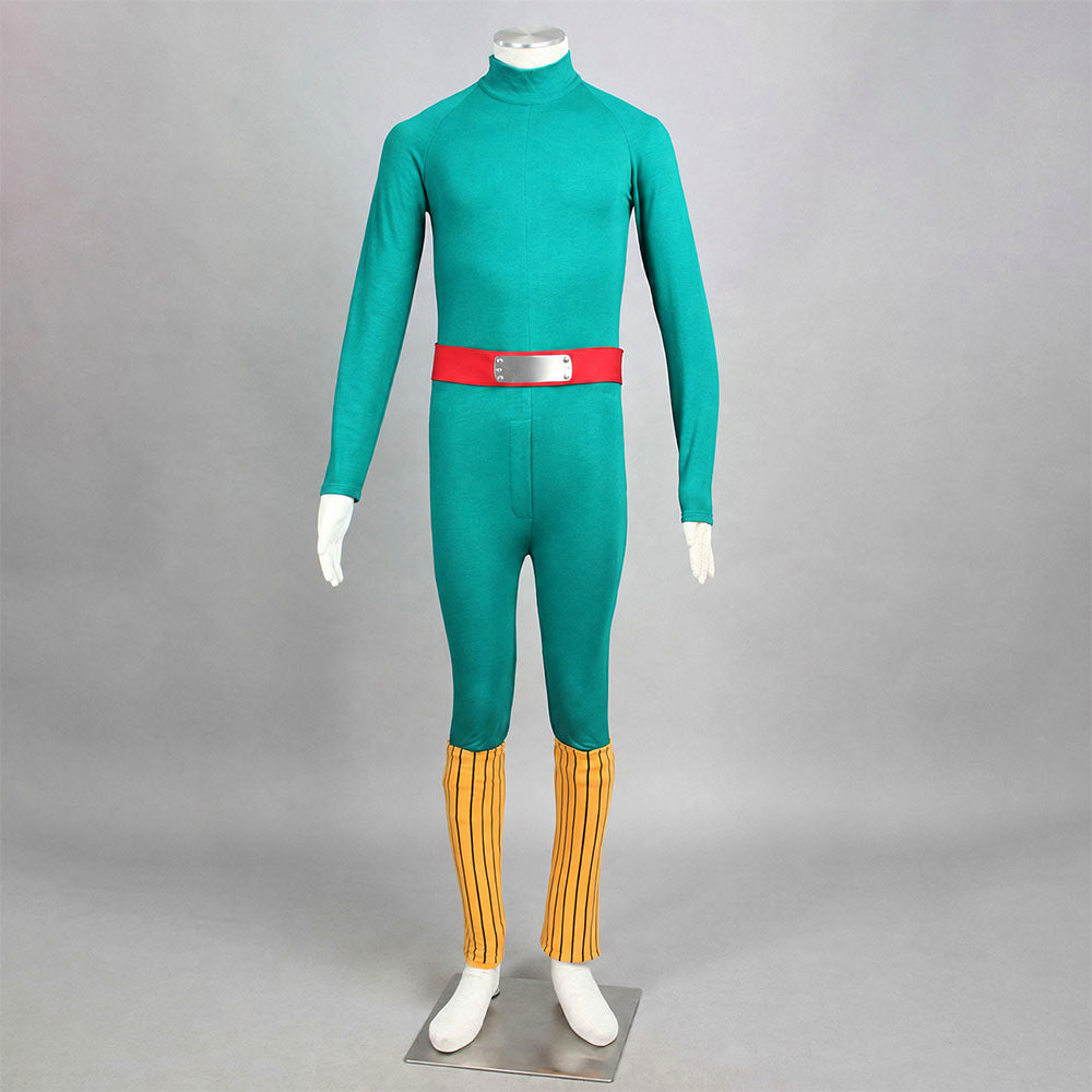Anime Thick Eyebrows Taijutsu Ninja Boy Cosplay Green Jumpsuit Costume for Men Kids image 12