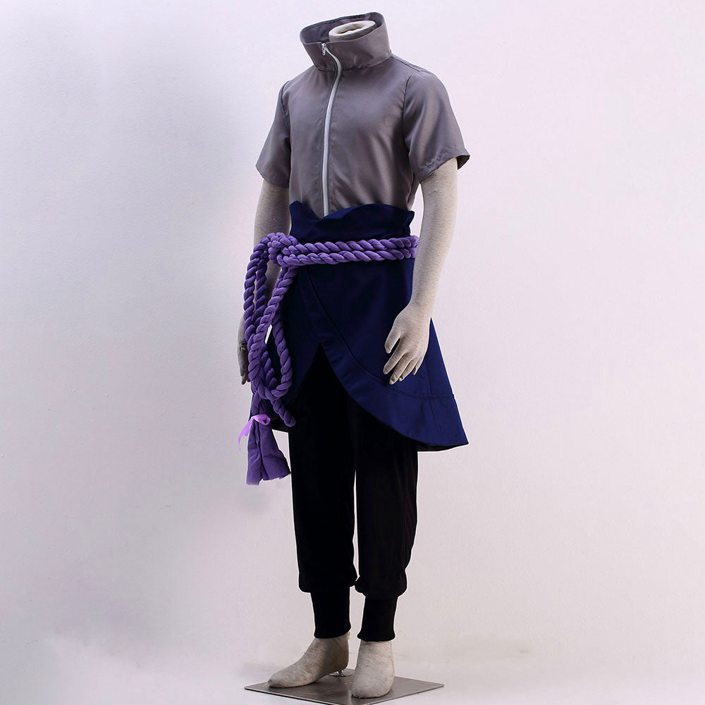 Anime Red-Eyed Avenger Rogue Ninja Snake-Style Cosplay Costume with Purple Rope Belt for Men Kids image 7