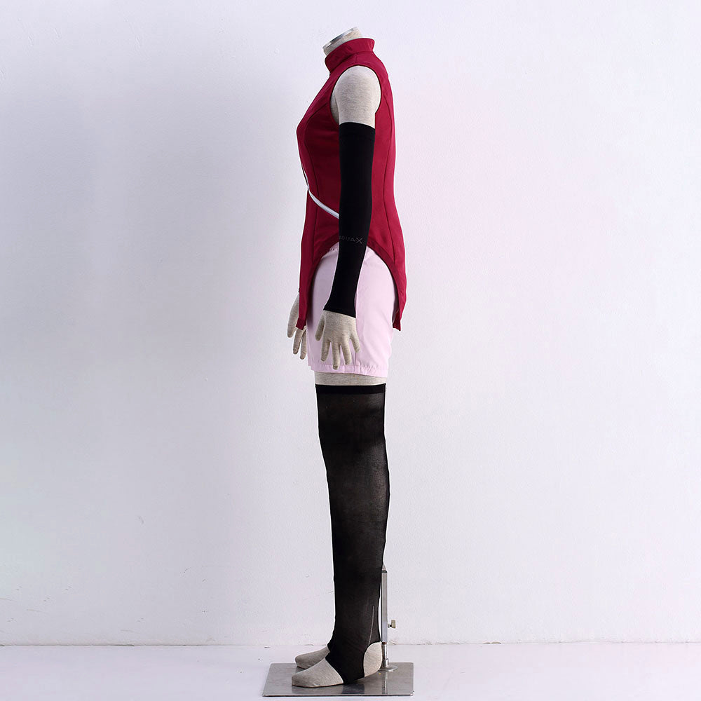 Anime Next Gen Glasses Kunoichi Red Cosplay Costume with Accessories for Women Kids image 3