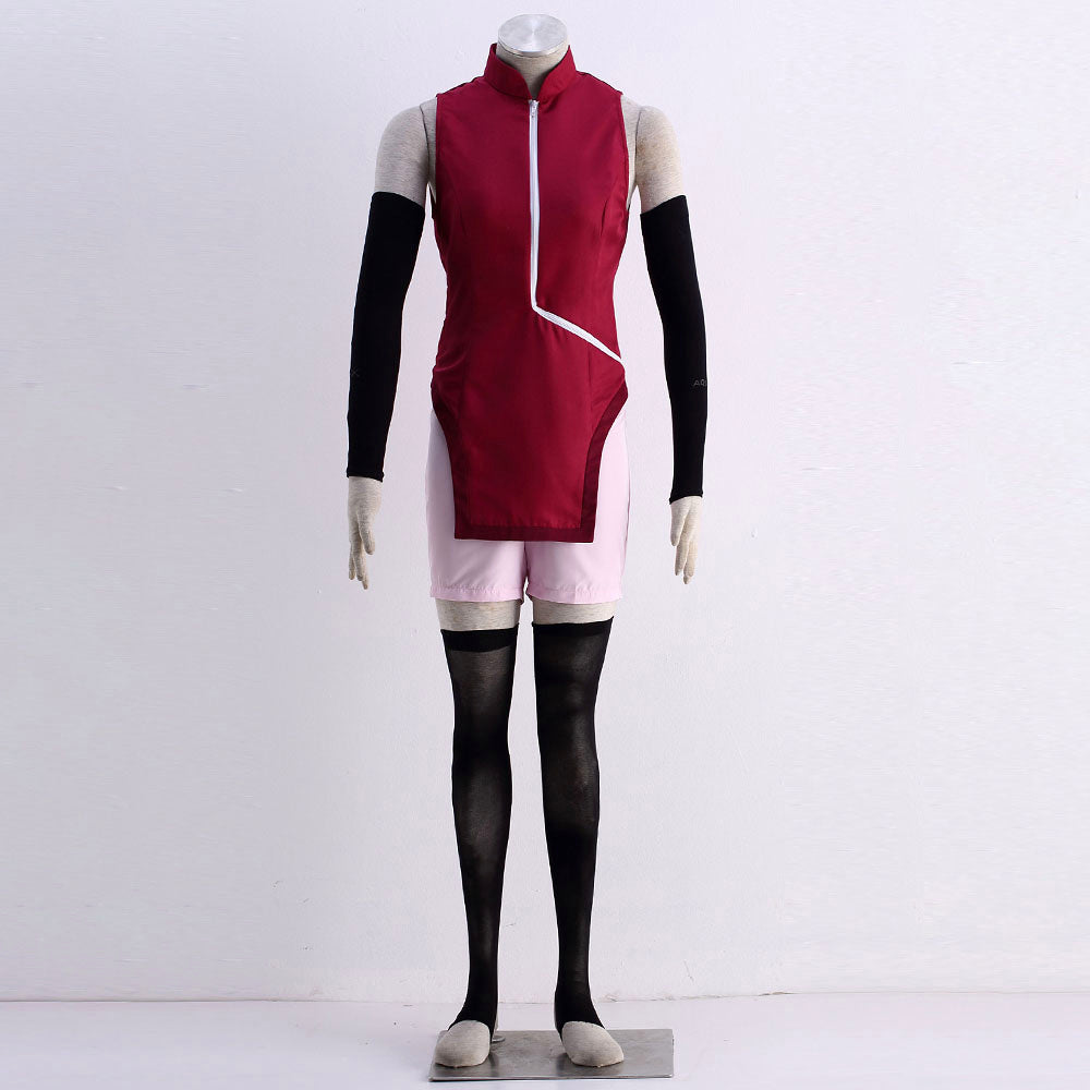 Anime Next Gen Glasses Kunoichi Red Cosplay Costume with Accessories for Women Kids image 5