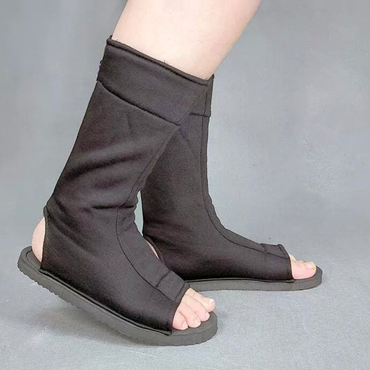 Anime Desert Wind Giant Fan Kunoichi Open Toe Cosplay Boots for Adults Kids image 6