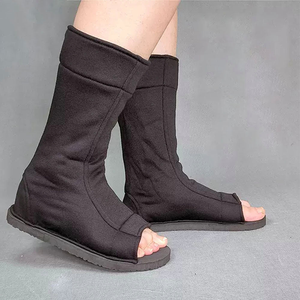 Anime Desert Wind Giant Fan Kunoichi Open Toe Cosplay Boots for Adults Kids image 7