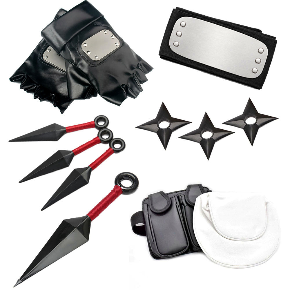 Anime Leaf Village Ninja Accessories Set Cosplay Props Package for Men Kids Halloween image 9