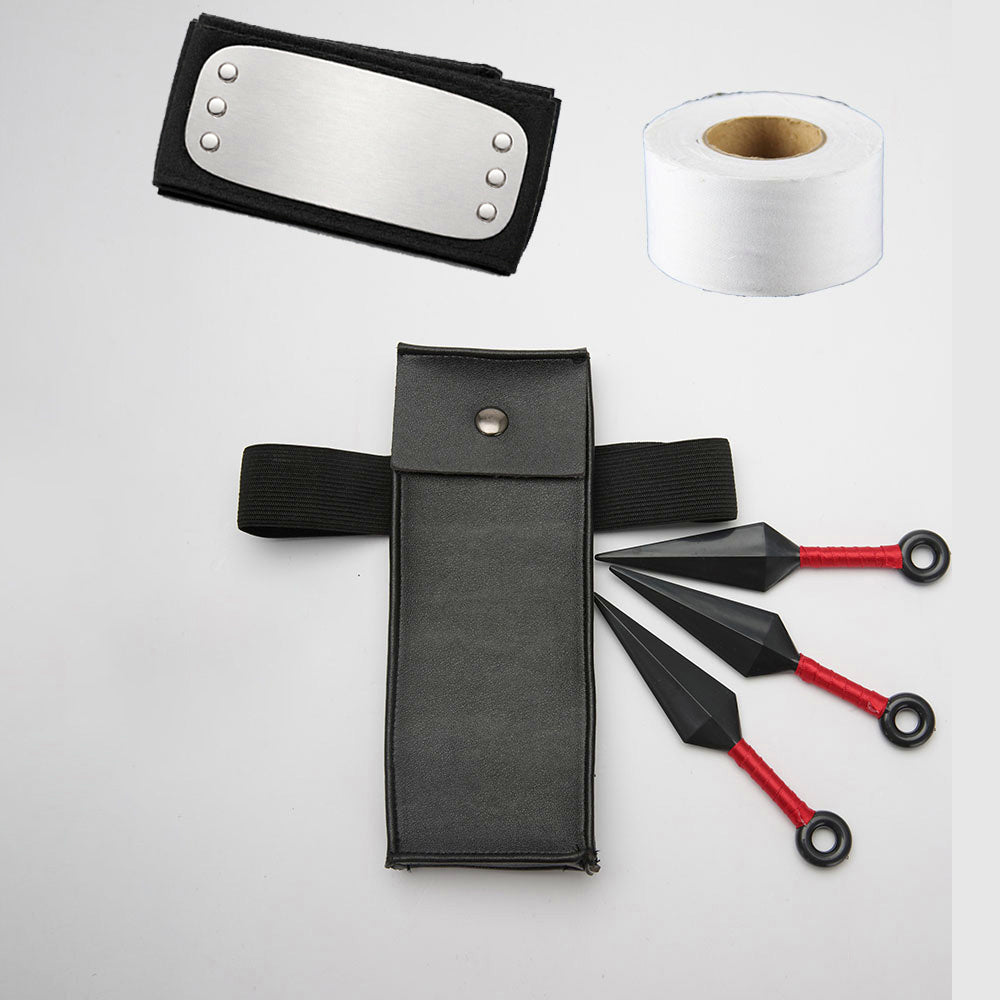 Anime Leaf Village Ninja Leg Bag Kunai Cosplay with Headband Accessories image 5
