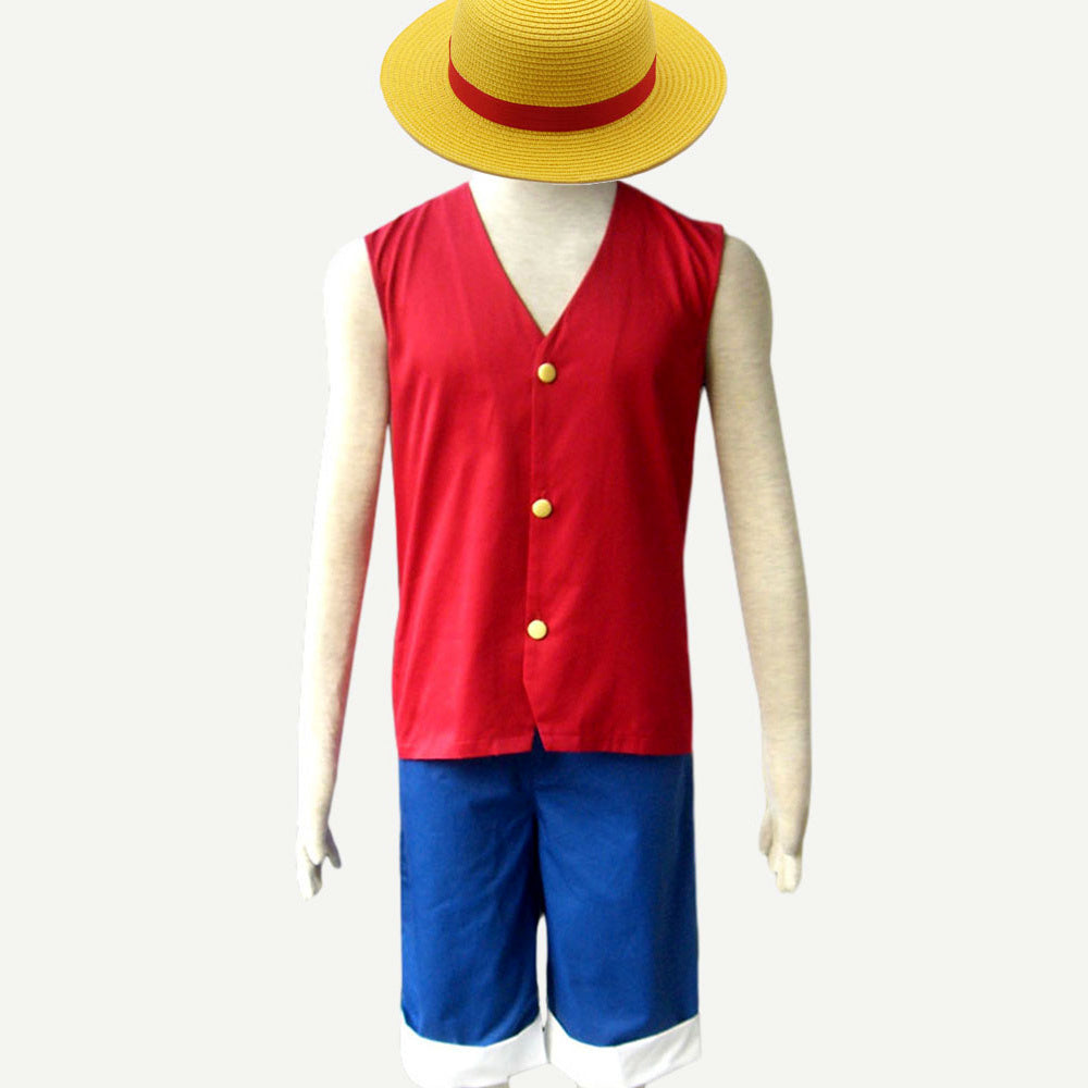 Anime Ocean Adventure Pirate Monkey Captain Cosplay Costume with Hat for Men Kids product image 1