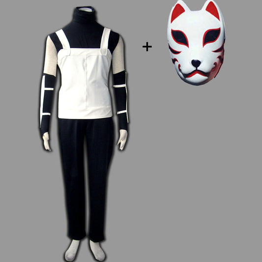 Anime Copy Ninja Black Ops Style Cosplay Costume with Fox Mask for Men Kids product image 1
