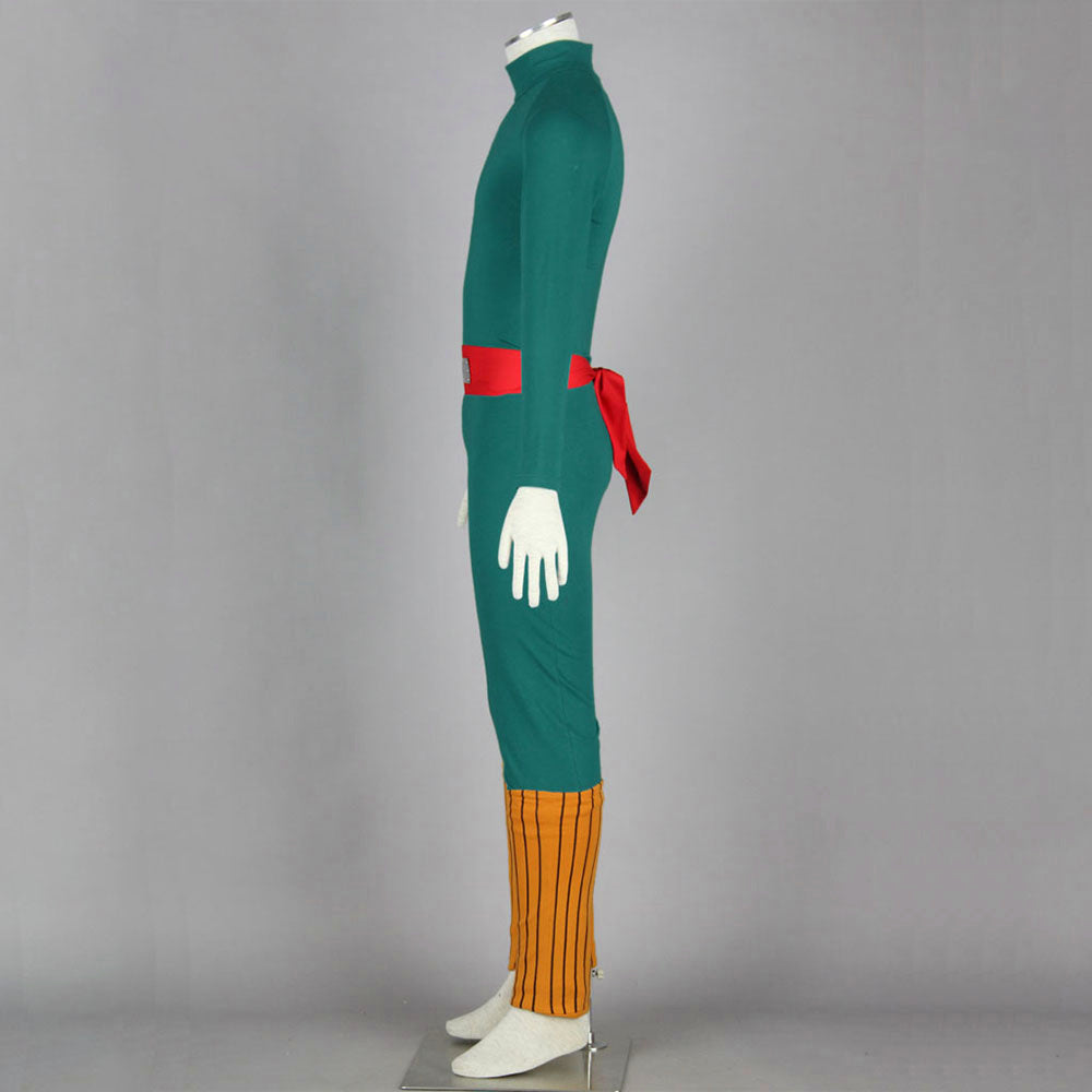 Anime Thick Eyebrows Taijutsu Ninja Cosplay Costume Green Jumpsuit Outfit for Men Kids product image 9