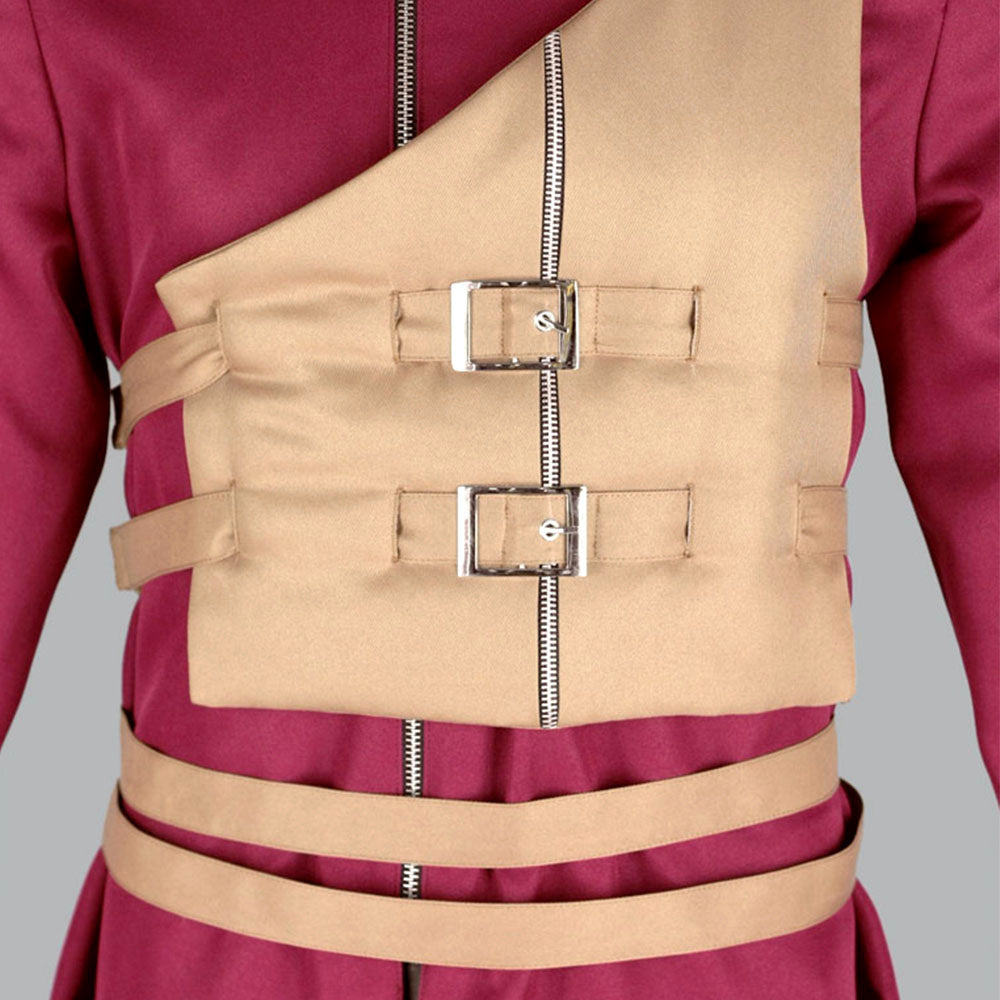 Anime Desert Village Sand Control Ninja Cosplay Red Costume Outfit for Men Kids product image 4