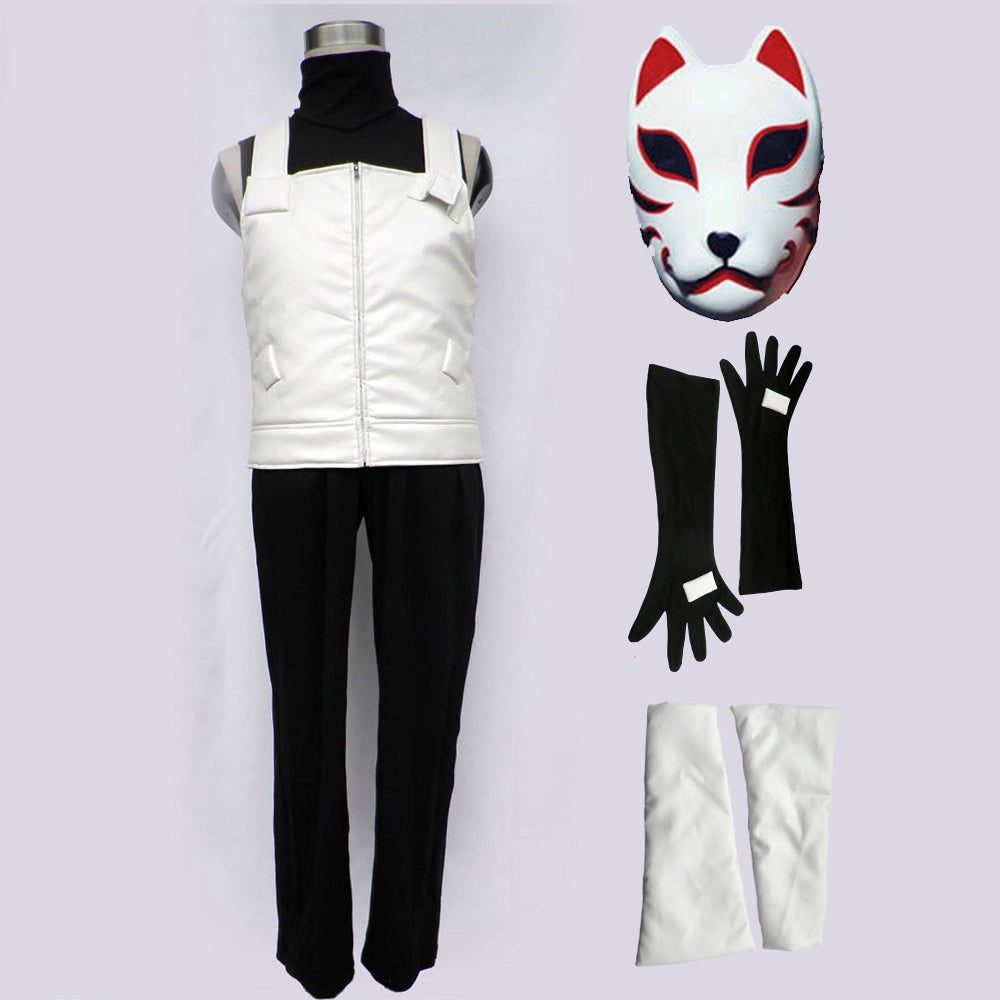 Anime Copy Ninja Black Ops Style Cosplay Costume with Fox Mask for Men Kids product image 1