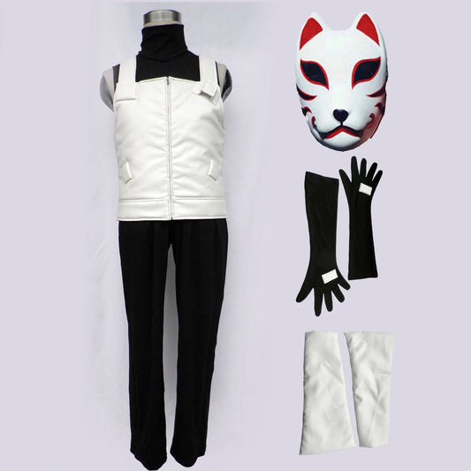 Anime Copy Ninja Black Ops Style Cosplay Costume with Fox Mask for Men Kids product image 1