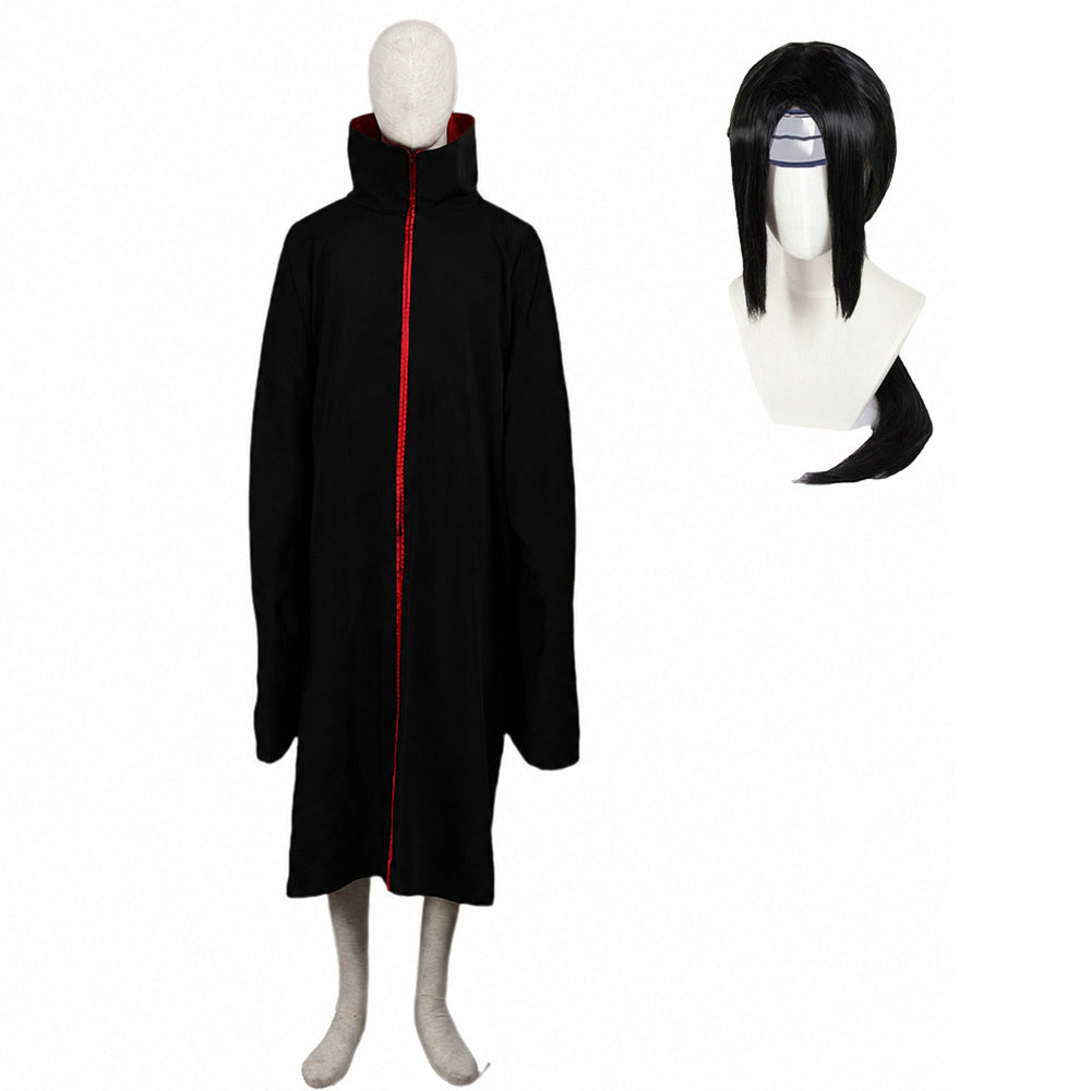 Red Clouds Option-Anime Red Eye Crow Rogue Ninja Costume Cloak with Wig for Men Kids product image 9