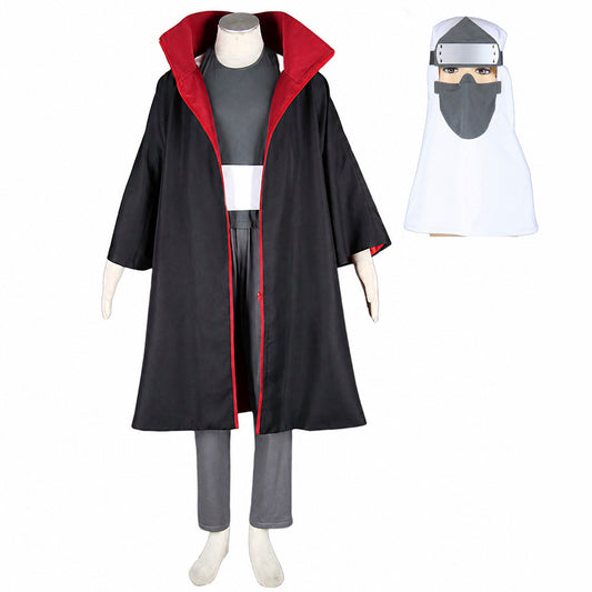 Red Clouds Option-Anime Five Hearts Bounty Hunter Ninja Cosplay Cosume Cloak Set with Full Mask for Adults Kids product image 8