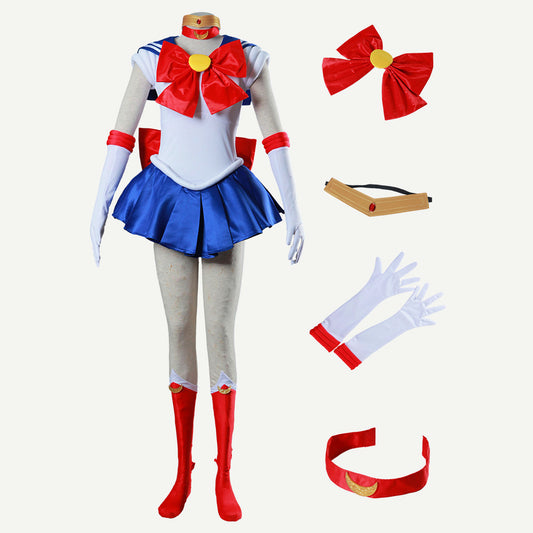 Anime Sailor Moon Tsukino Usagi Sailor moon Fighting Cosplay Costume with Accessories for Women Kids product image 10