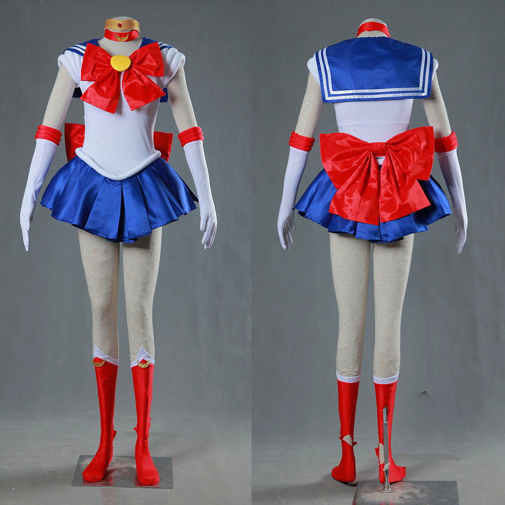 Anime Sailor Moon Tsukino Usagi Sailor moon Fighting Cosplay Costume with Accessories for Women Kids product image 5