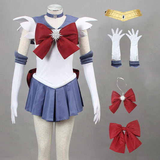 Anime Sailor Moon Tomoyo Hotaru Sailor saturn Fighting Cosplay Costume with Accessories Women Kids product image 7