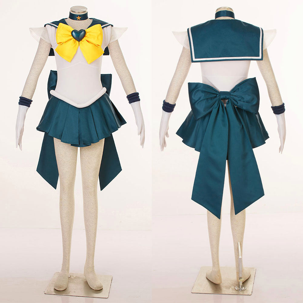 Anime Sailor Moon Tenou Haruka Sailor Uranus Fighting Deluxe Cosplay Costume for Women Kids product image 9