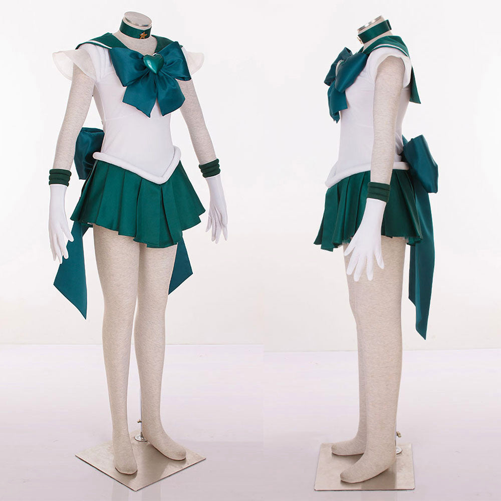Anime Sailor Moon Kaiou Michiru Sailor neptune Fighting Deluxe Cosplay Costume for Women Kids product image 10