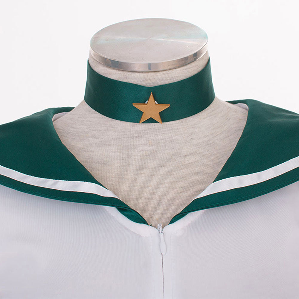 Anime Sailor Moon Kaiou Michiru Sailor neptune Fighting Deluxe Cosplay Costume for Women Kids product image 6