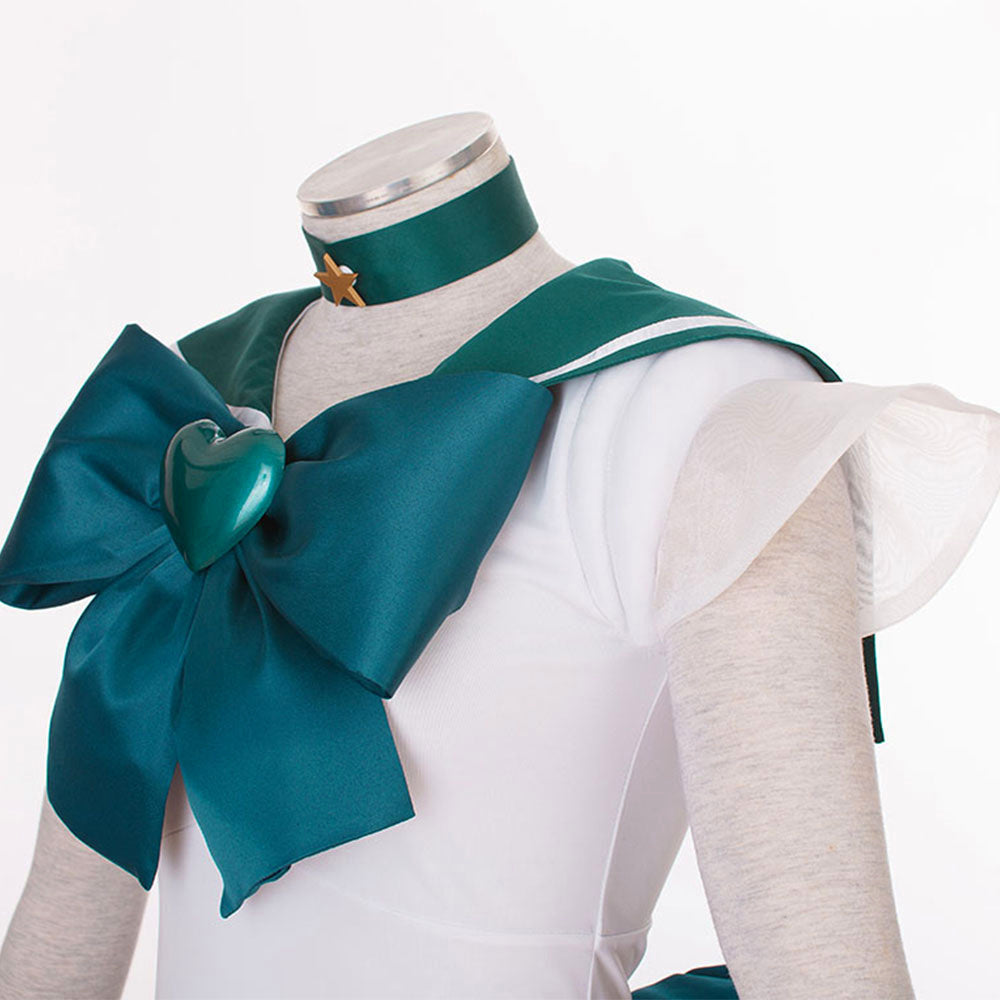 Anime Sailor Moon Kaiou Michiru Sailor neptune Fighting Deluxe Cosplay Costume for Women Kids product image 8