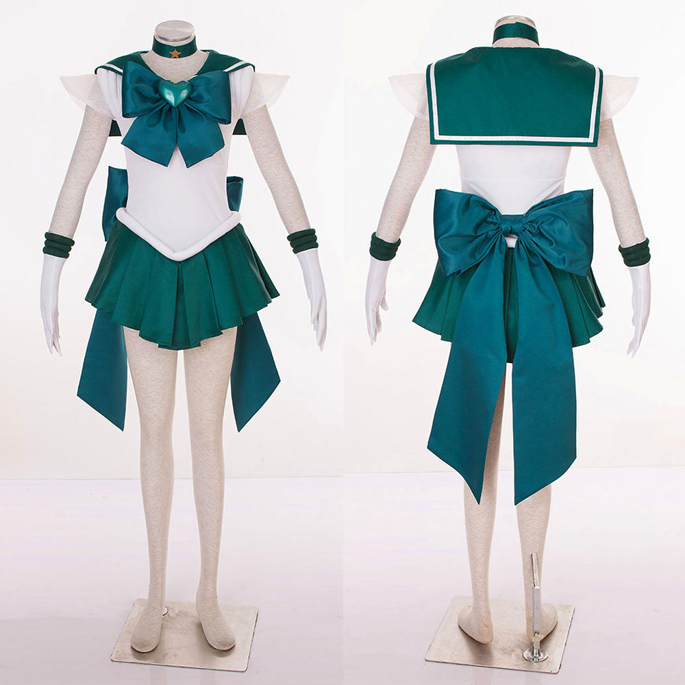 Anime Sailor Moon Kaiou Michiru Sailor neptune Fighting Deluxe Cosplay Costume for Women Kids product image 9
