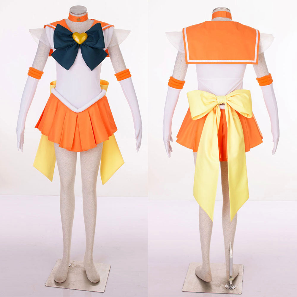 Anime Sailor Moon Aino Minago Sailor Venus Fighting Deluxe Cosplay Costume for Women Kids product image 12