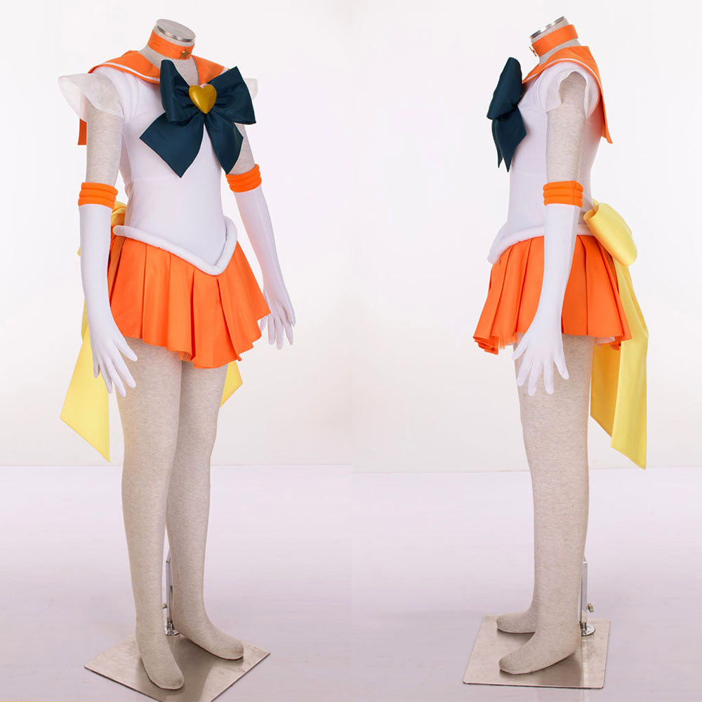 Anime Sailor Moon Aino Minago Sailor Venus Fighting Deluxe Cosplay Costume for Women Kids product image 13