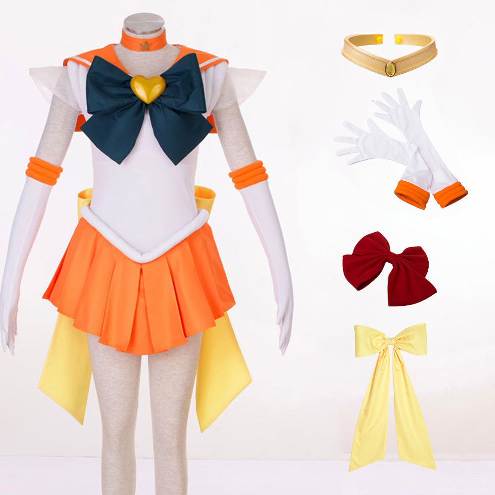 Anime Sailor Moon Aino Minago Sailor Venus Fighting Deluxe Cosplay Costume for Women Kids product image 14