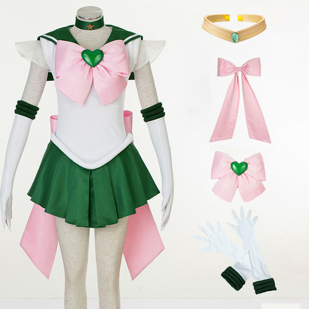 Anime Sailor Moon Kino Makoto Sailor Jupiter Fighting Deluxe Cosplay Costume for Women Kids product image 12
