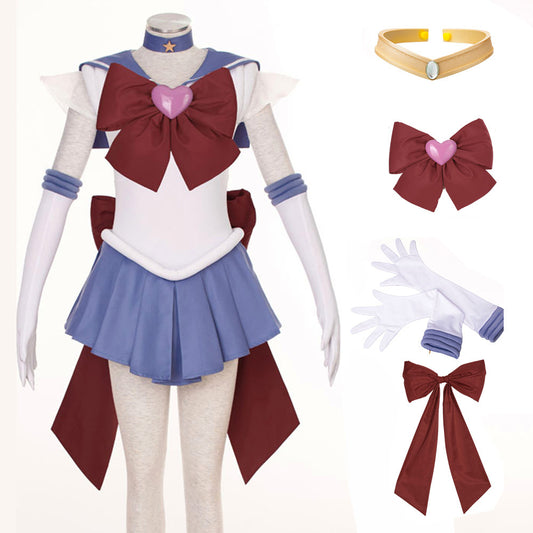 Anime Sailor Moon Tomoyo Hotaru Sailor Saturn Fighting Deluxe Cosplay Costume for Women Kids product image 12