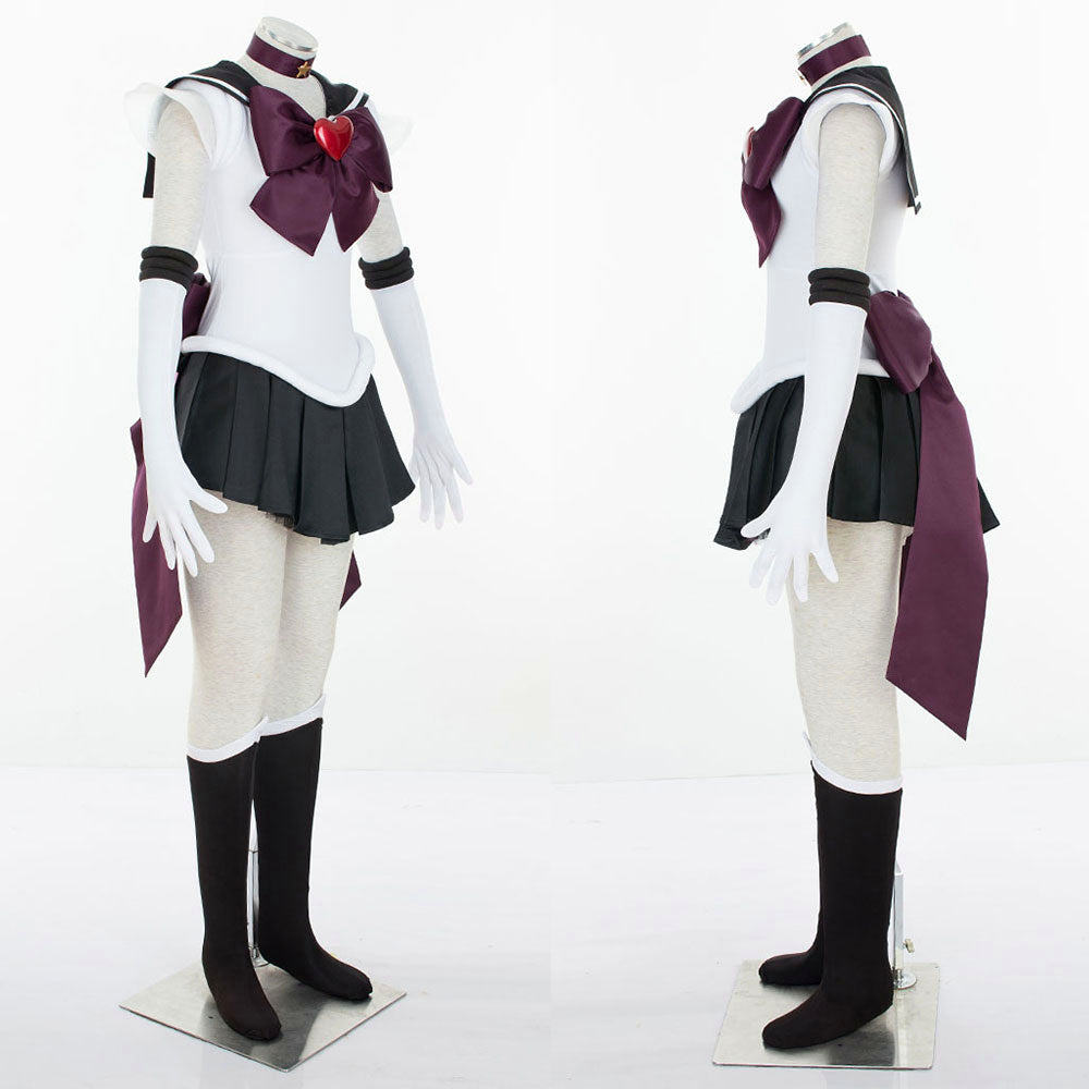 Anime Sailor Moon Mingou setsuna Sailor Pluto Fighting Deluxe Cosplay Costume for Women Kids product image 10