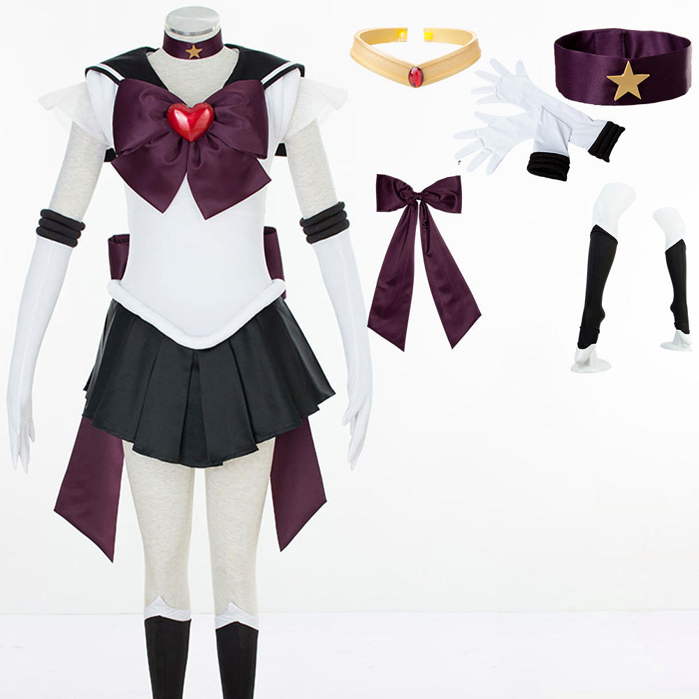 Anime Sailor Moon Mingou setsuna Sailor Pluto Fighting Deluxe Cosplay Costume for Women Kids product image 11