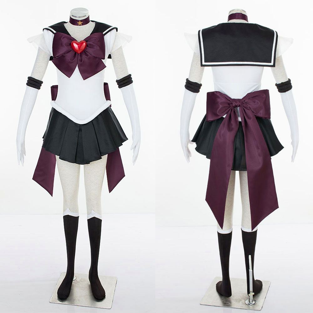 Anime Sailor Moon Mingou setsuna Sailor Pluto Fighting Deluxe Cosplay Costume for Women Kids product image 9