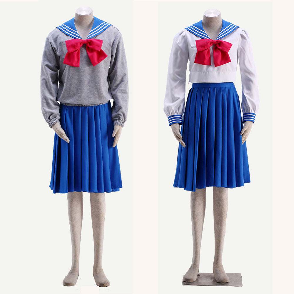 Anime Sailor Moon Mizuno Ami Sailor Mercury Cosplay School Uniform Costume product image 11