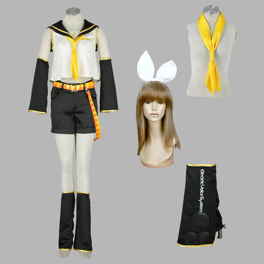 Virtual Popstar Golden Twin Girl Idol Cosplay Costume with Accessories For Women Kids product image 1