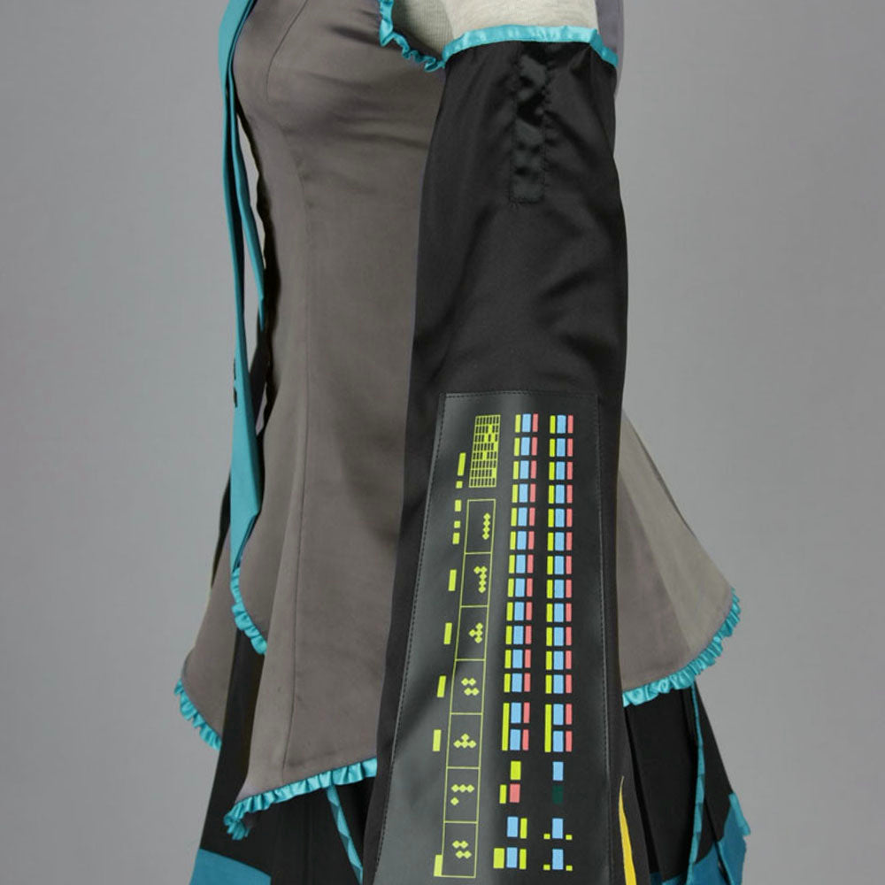 Virtual Popstar Cyan Twin-Tailed Diva Cosplay Costume with Accessories For Women Kids product image 4