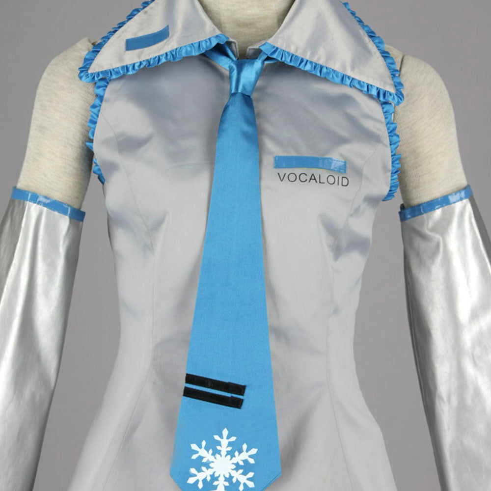 Virtual Popstar Cyan Twin-Tailed Snowy Diva Cosplay Costume with Accessories For Women Kids product image 5