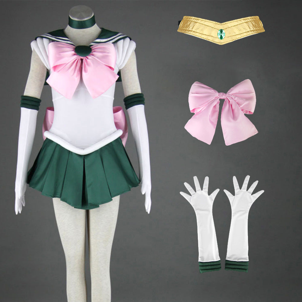 Anime Sailor Moon Kino Makoto Sailor Jupiter Fighting Cosplay Costume with Accessories for Women Kids product image 8