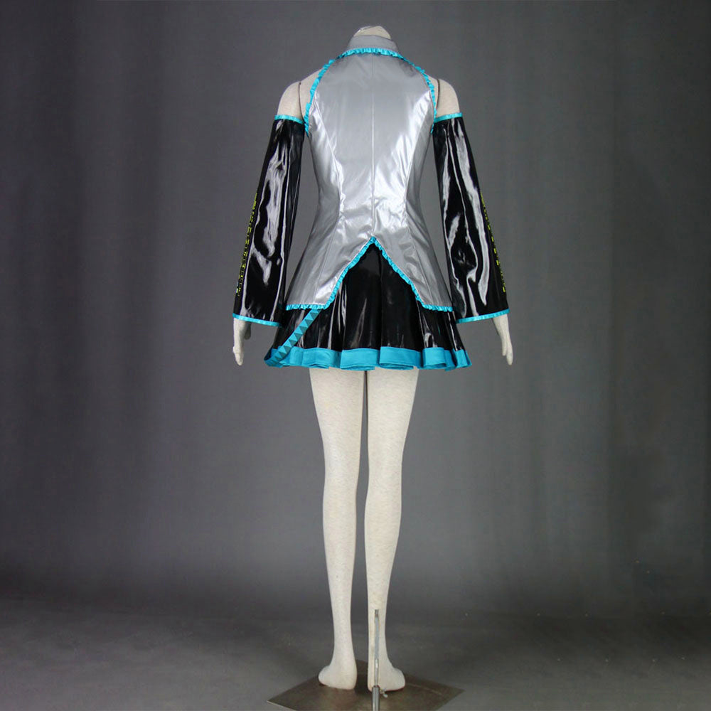 Virtual Popstar Cyan Twin-Tailed Diva Metallic Silver Stage Cosplay Costume with Accessories For Women Kids product image 7